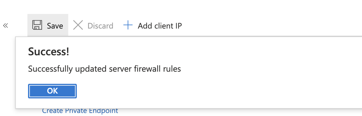 Database Settings Saved Success