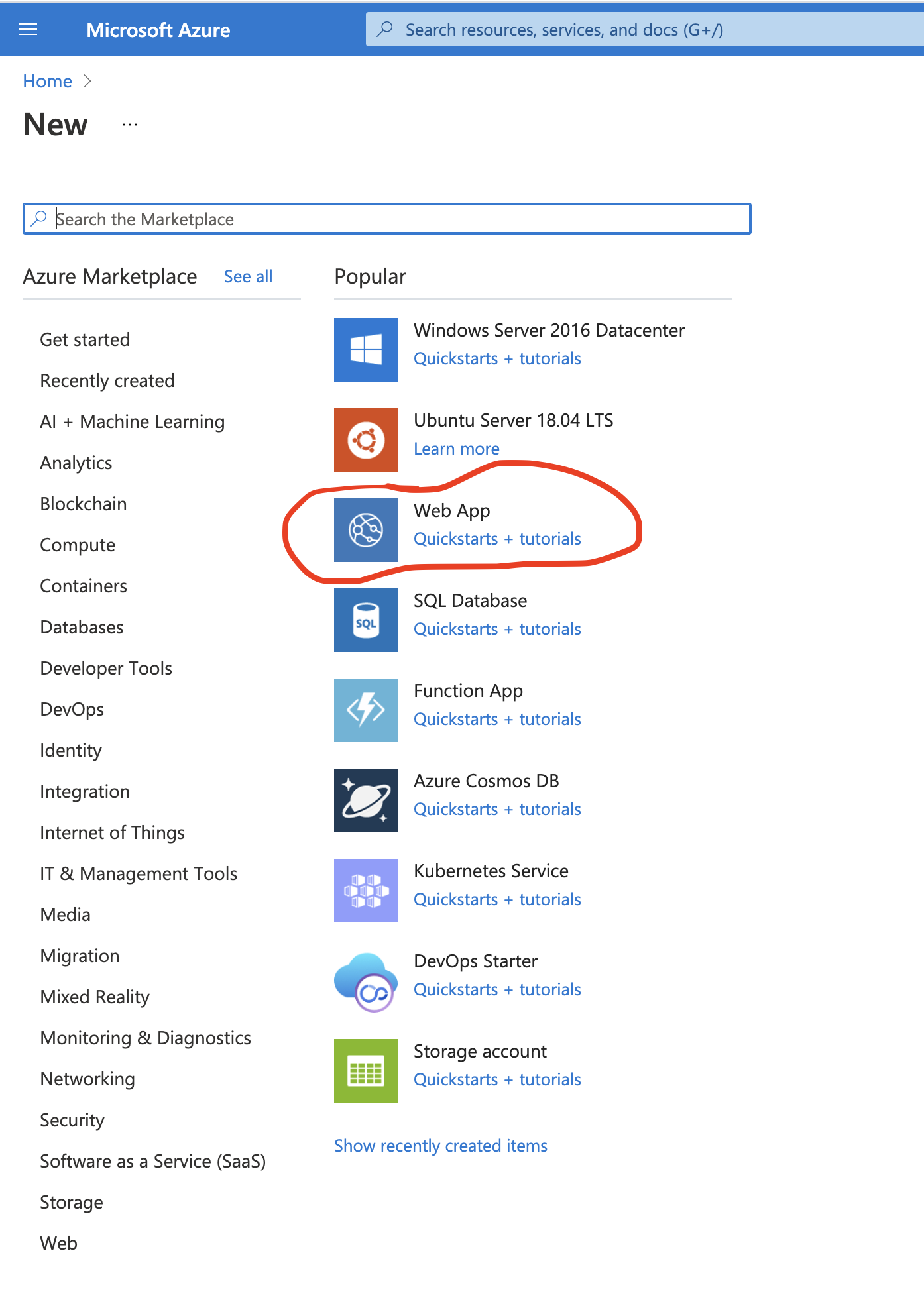 Web App in Market Place