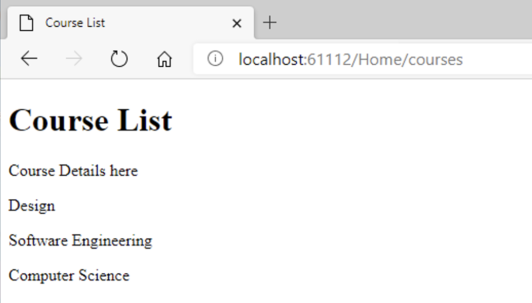 Course List with Data