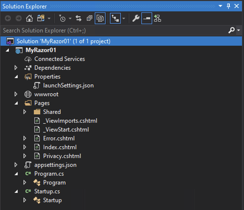 Razor Pages File Structure