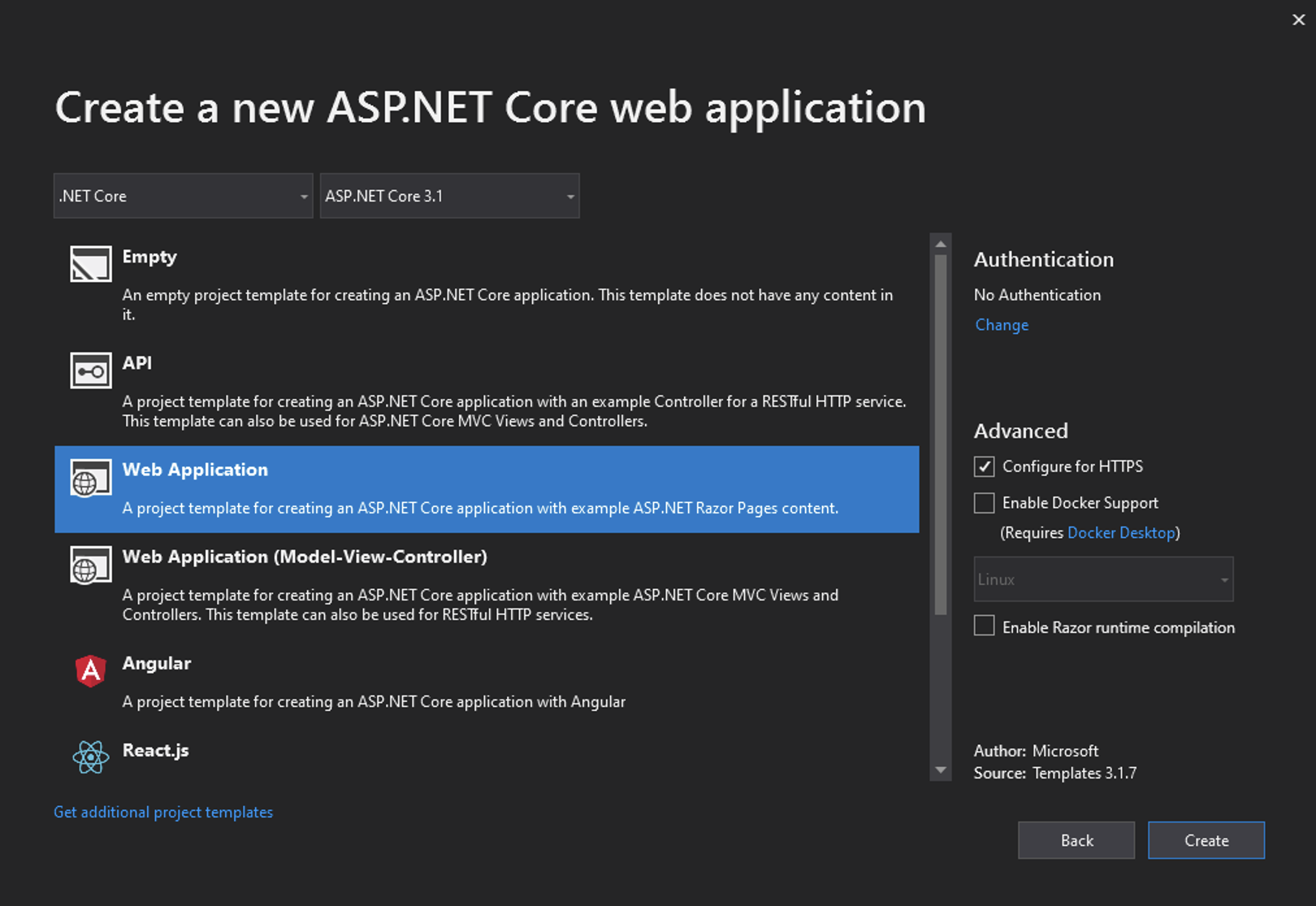 Choose Web Application