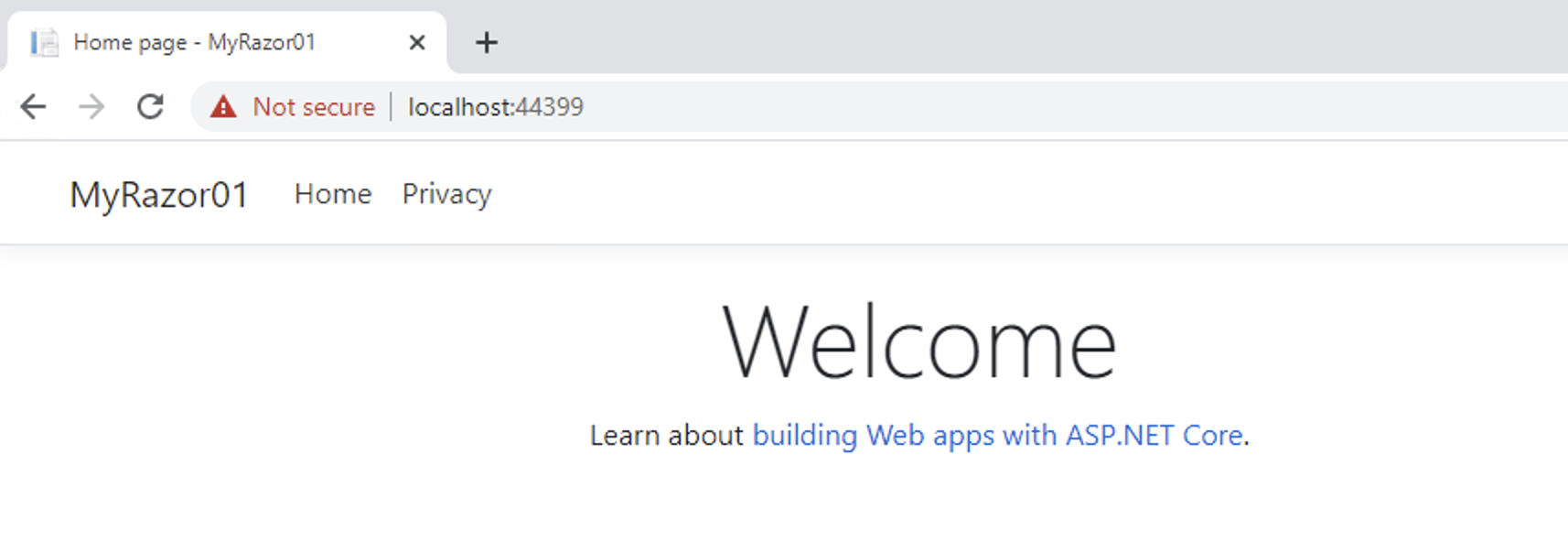Index Page with Razor Pages